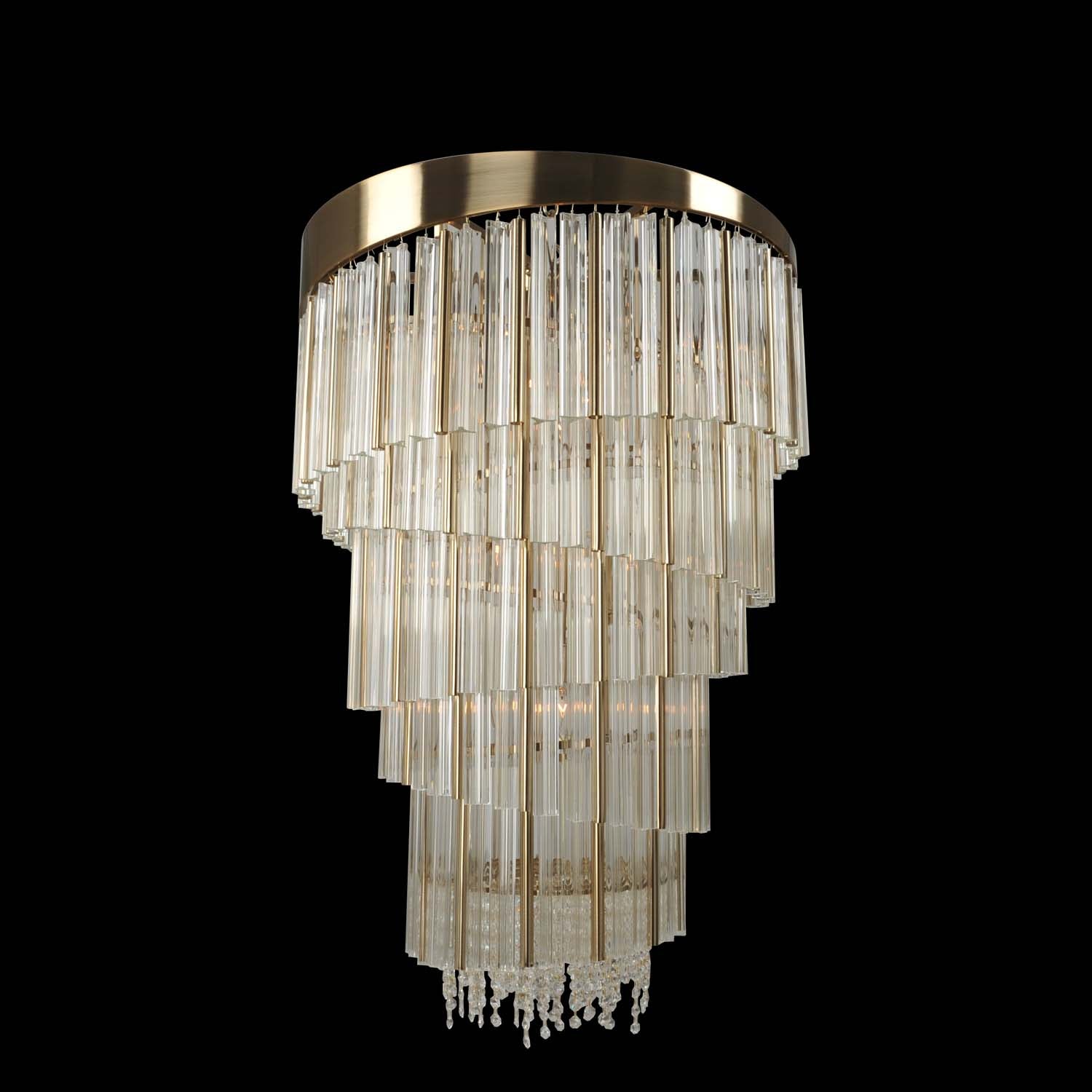 Allegri - 029852-038-FR001 - 15 Light Foyer Pendant - Espirali - Brushed Champagne Gold