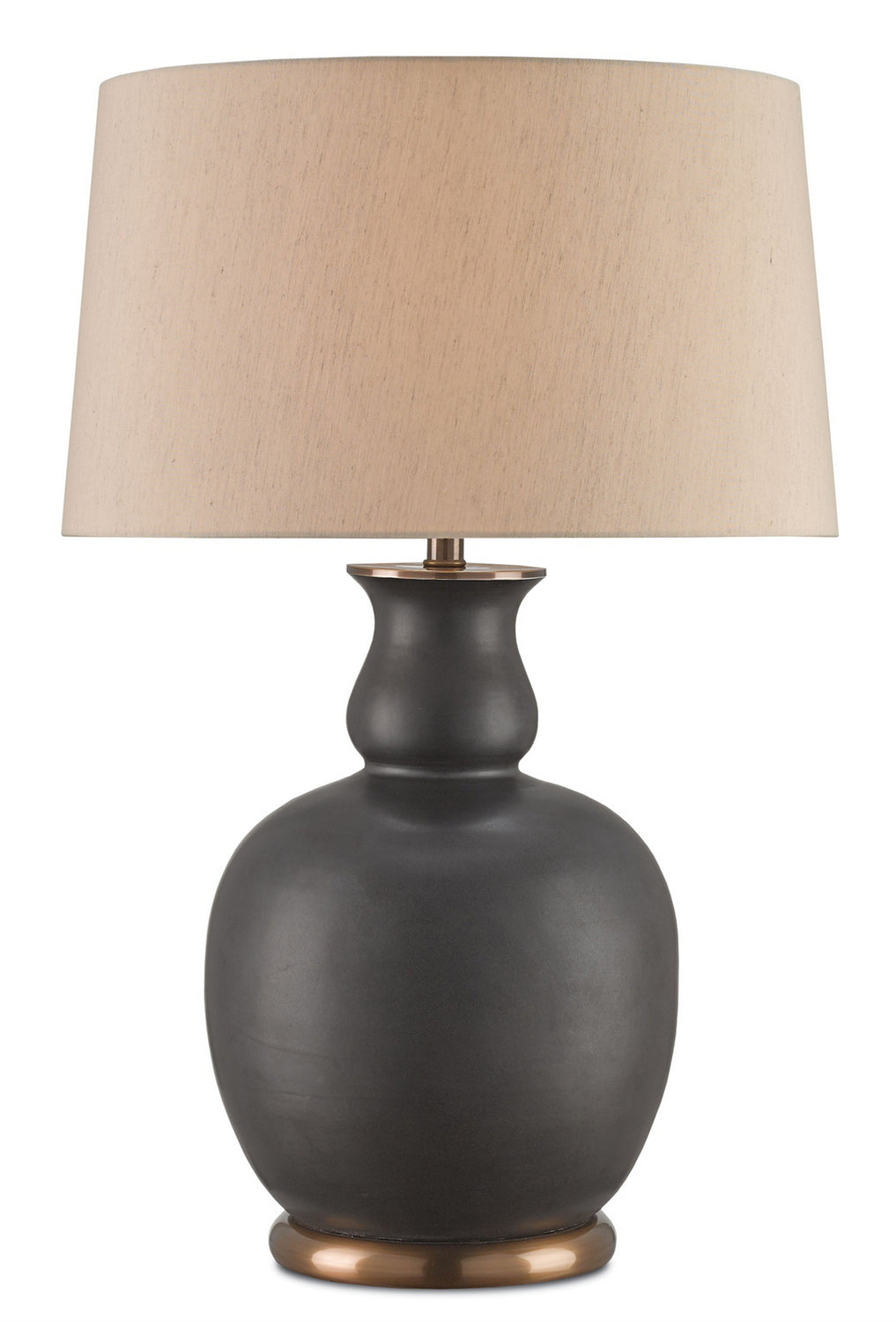 Currey and Company - 6244 - One Light Table Lamp - Ultimo - Matte Black/Antique Brass