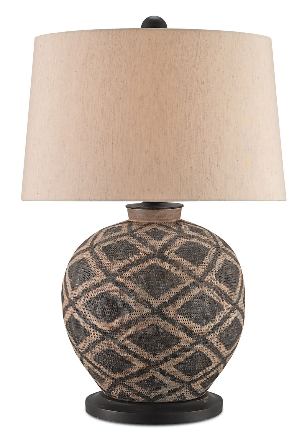 Currey and Company - 6990 - One Light Table Lamp - Afrikan - Black/Tan/Distressed Black