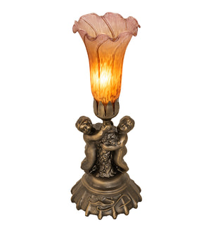 Meyda Tiffany - 11083 - One Light Mini Lamp - Amber/Purple - Antique Brass