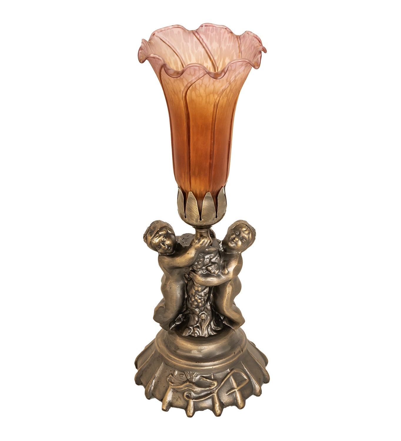 Meyda Tiffany - 11083 - One Light Mini Lamp - Amber/Purple - Antique Brass