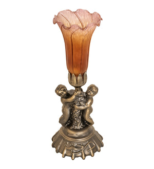 Meyda Tiffany - 11083 - One Light Mini Lamp - Amber/Purple - Antique Brass