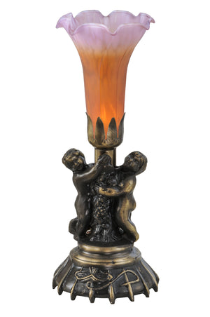 Meyda Tiffany - 11083 - One Light Mini Lamp - Amber/Purple - Antique Brass