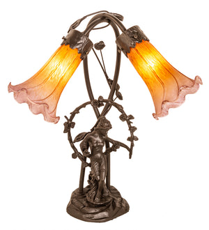 Meyda Tiffany - 11923 - Two Light Accent Lamp - Amber/Purple - Mahogany Bronze