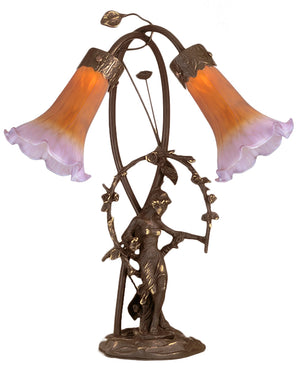 Meyda Tiffany - 11923 - Two Light Accent Lamp - Amber/Purple - Mahogany Bronze