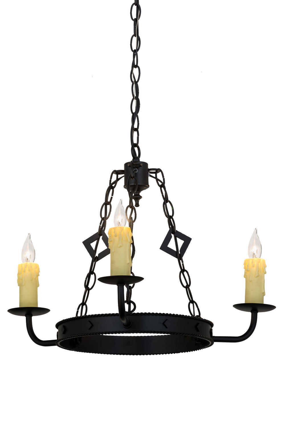 Meyda Tiffany - 115232 - Three Light Chandelier - Elvita - Blackwash