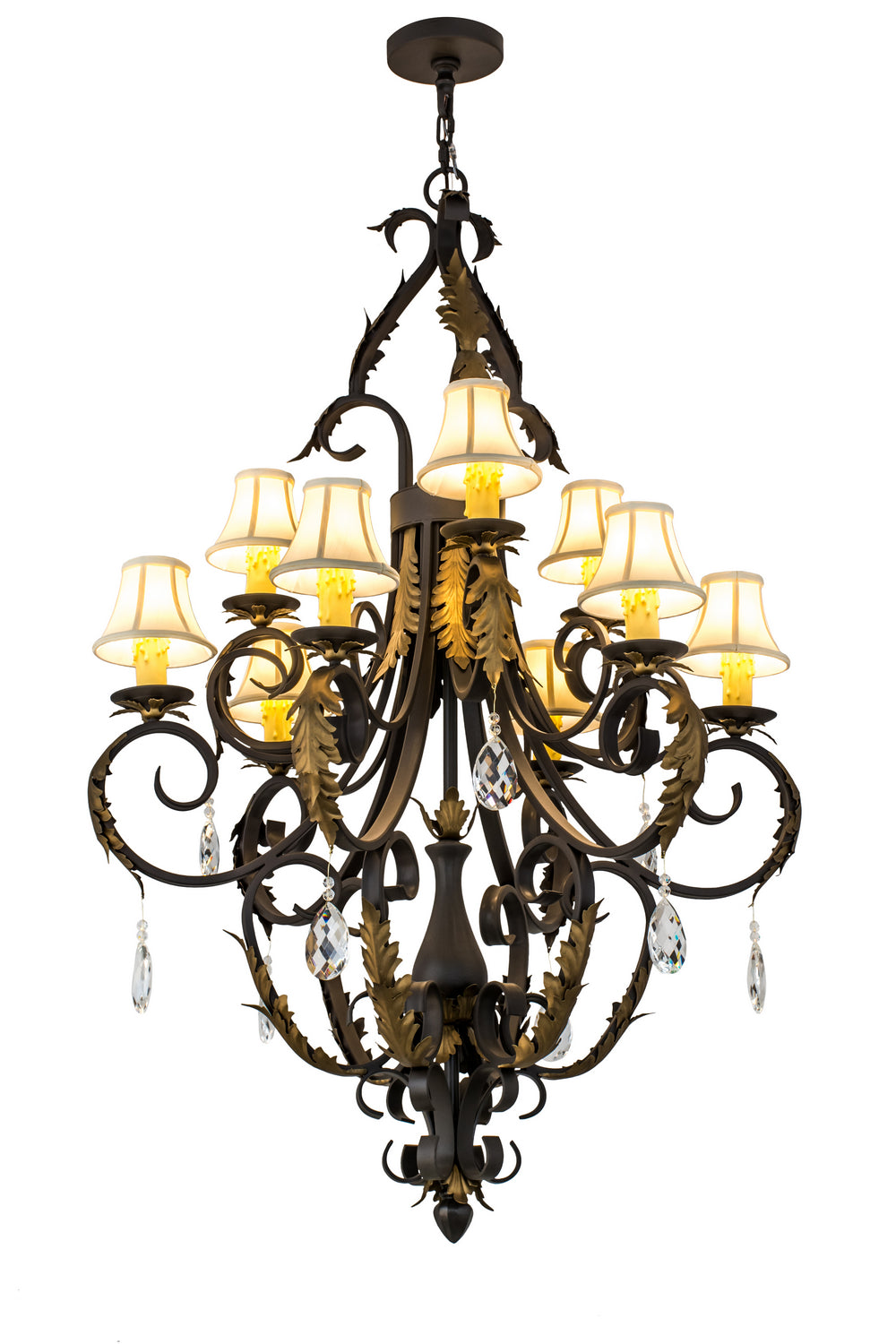 Meyda Tiffany - 169782 - Nine Light Chandelier - Ingrid - Timeless Bronze/Gold Accents