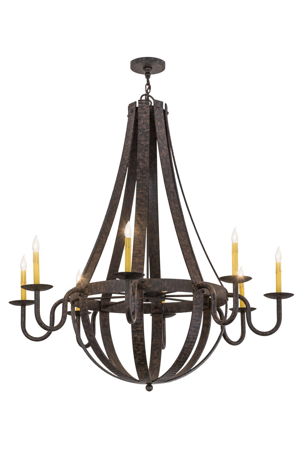 Meyda Tiffany - 169875 - Eight Light Chandelier - Barrel Stave - Coffee Bean