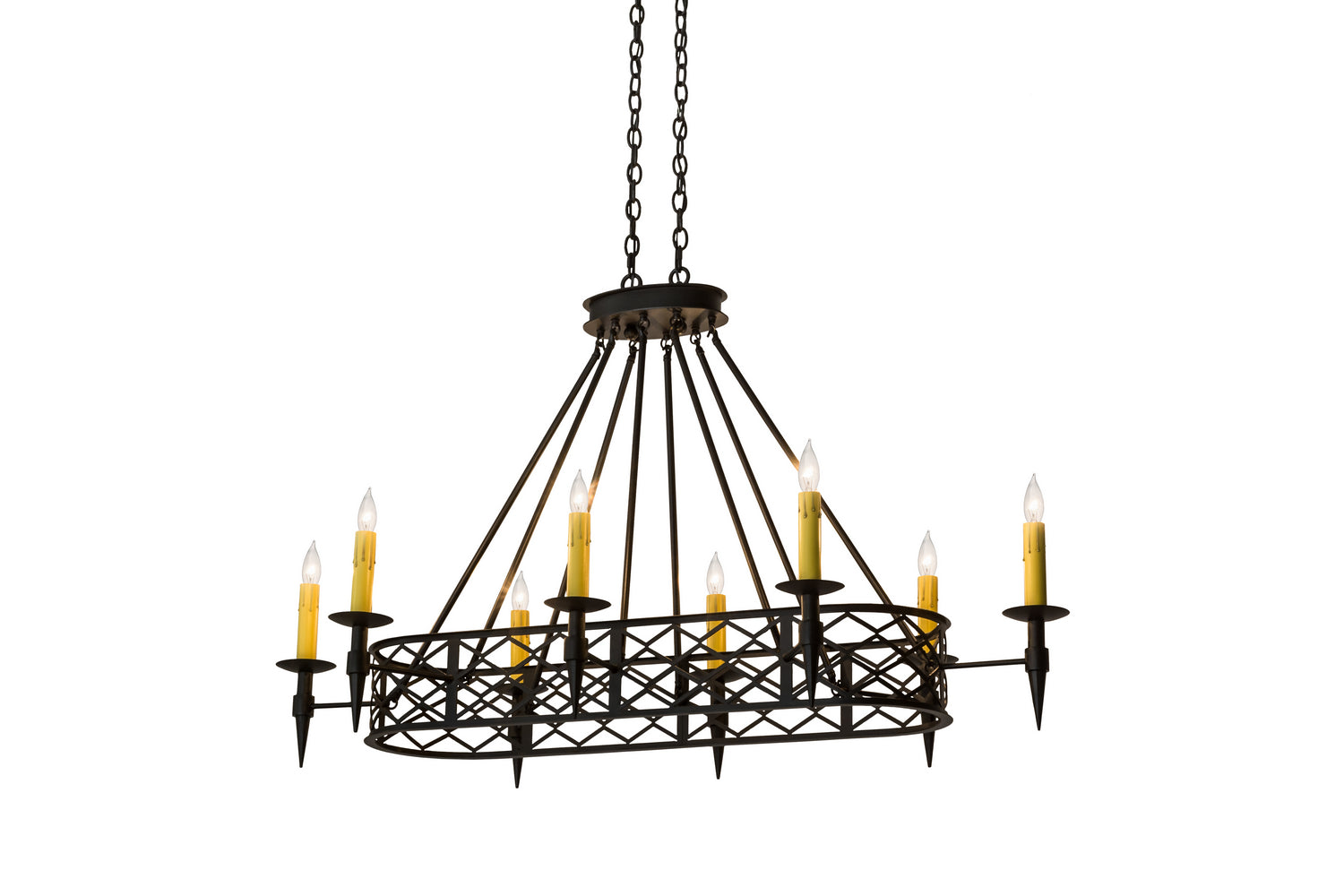 Meyda Tiffany - 171574 - Eight Light Chandelier - Topridge - Textured Black