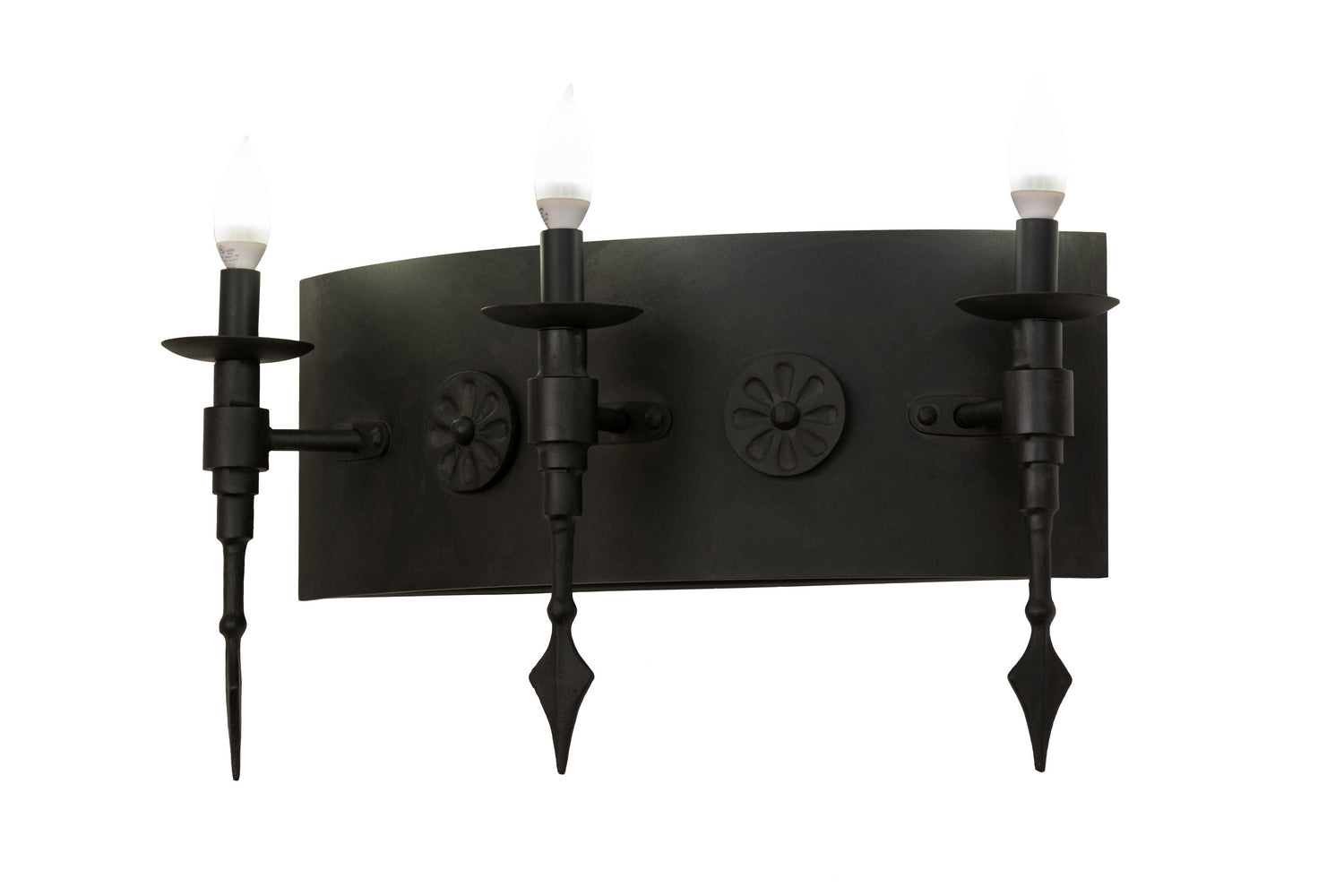 Meyda Tiffany - 171909 - Three Light Wall Sconce - Warwick - Costello Black