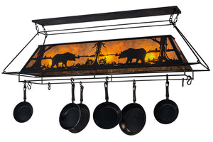 Meyda Tiffany - 172029 - Nine Light Pot Rack - Bear At Lake - Textured Black