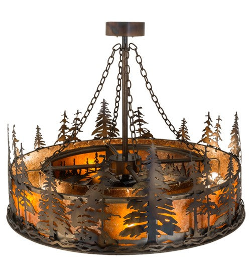 Meyda Tiffany - 172092 - Eight Light Chandel-Air - Tall Pines - Antique Copper,Burnished