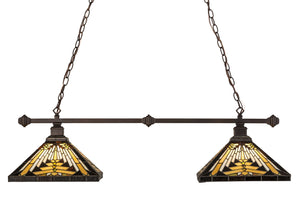 Meyda Tiffany - 173274 - Two Light Island Pendant - Nuevo - Mahogany Bronze