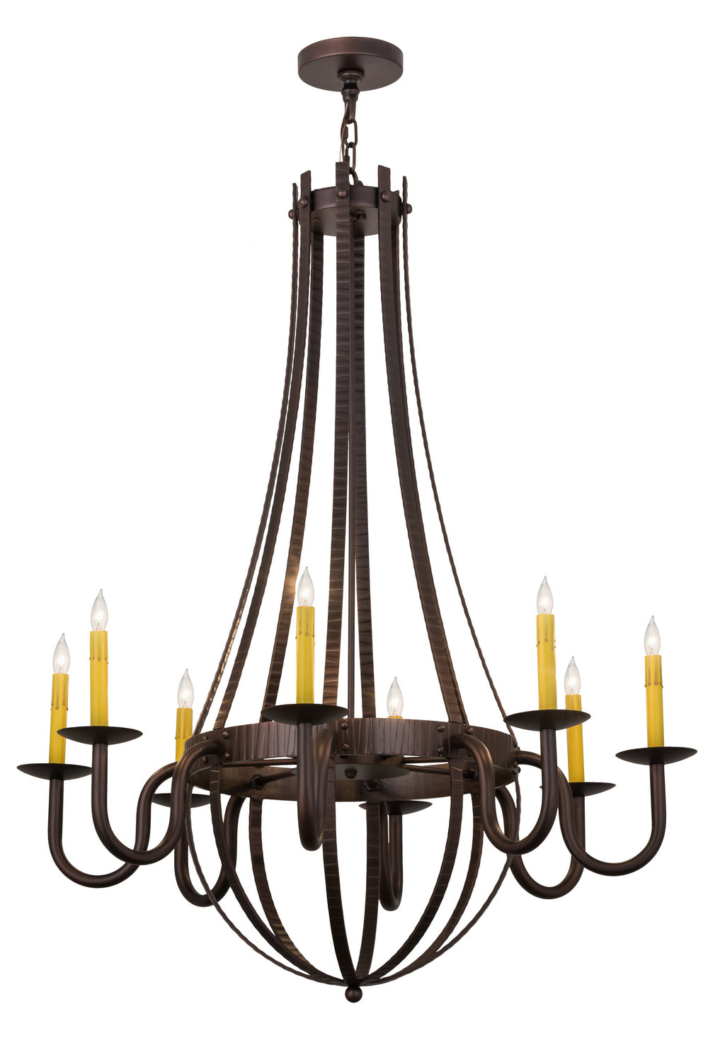 Meyda Tiffany - 173504 - Eight Light Chandelier - Barrel Stave - Mahogany Bronze