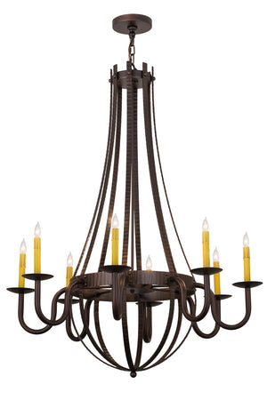 Meyda Tiffany - 173504 - Eight Light Chandelier - Barrel Stave - Mahogany Bronze