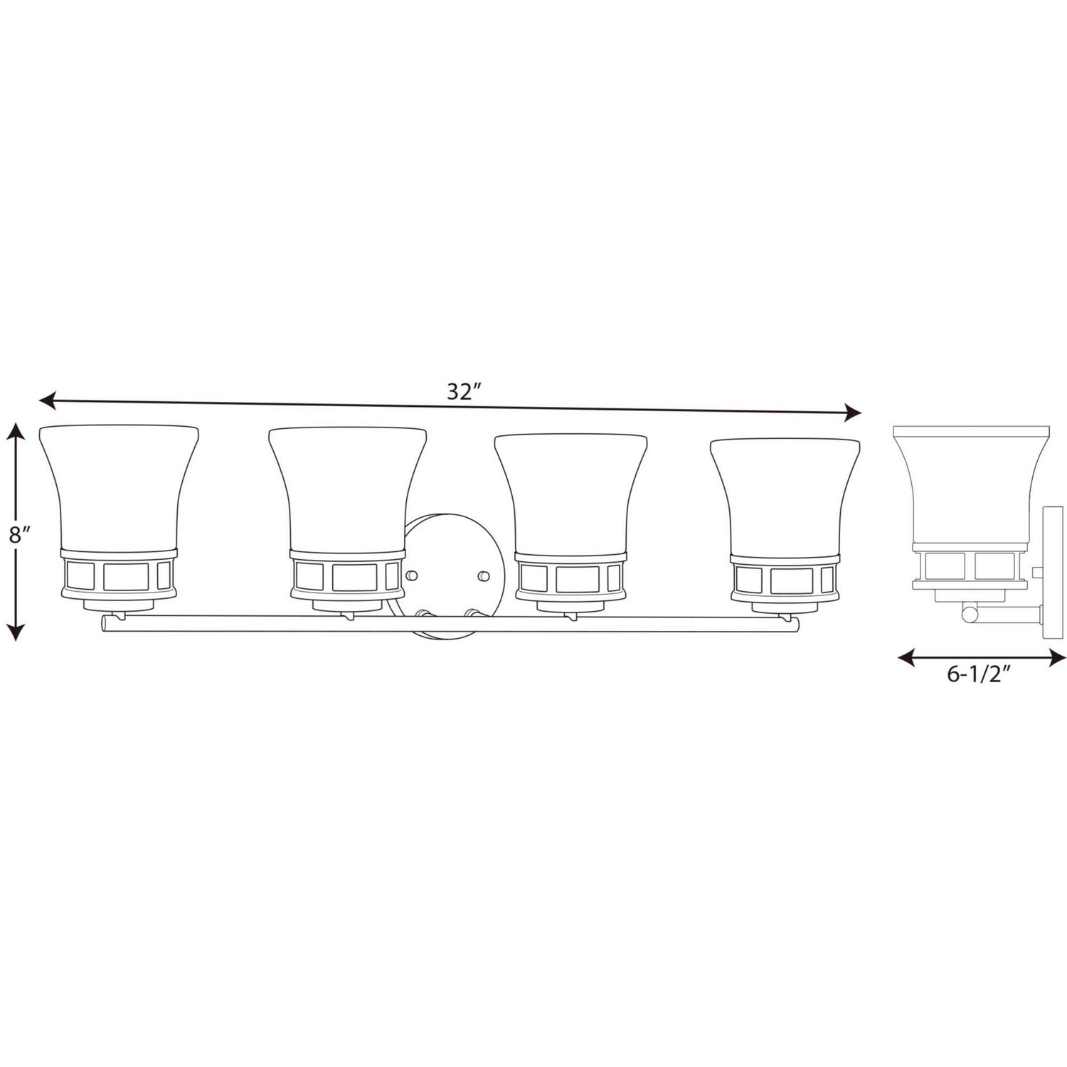 Progress Lighting - P2149-15 - Four Light Bath - Cascadia - Polished Chrome