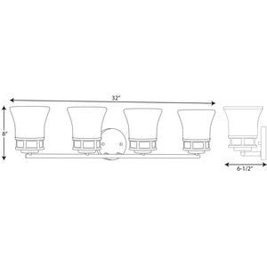 Progress Lighting - P2149-15 - Four Light Bath - Cascadia - Polished Chrome