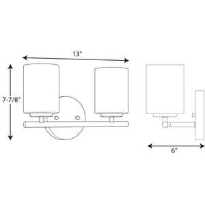 Progress Lighting - P2158-09 - Two Light Bath Bracket - Replay - Brushed Nickel