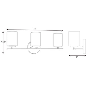 Progress Lighting - P2159-104 - Three Light Bath Bracket - Replay - Polished Nickel