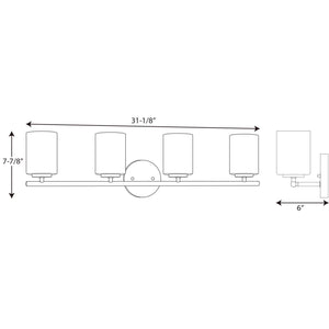 Progress Lighting - P2160-09 - Four Light Bath Bracket - Replay - Brushed Nickel