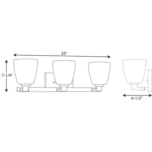 Progress Lighting - P2167-09 - Three Light Bath Bracket - Fleet - Brushed Nickel