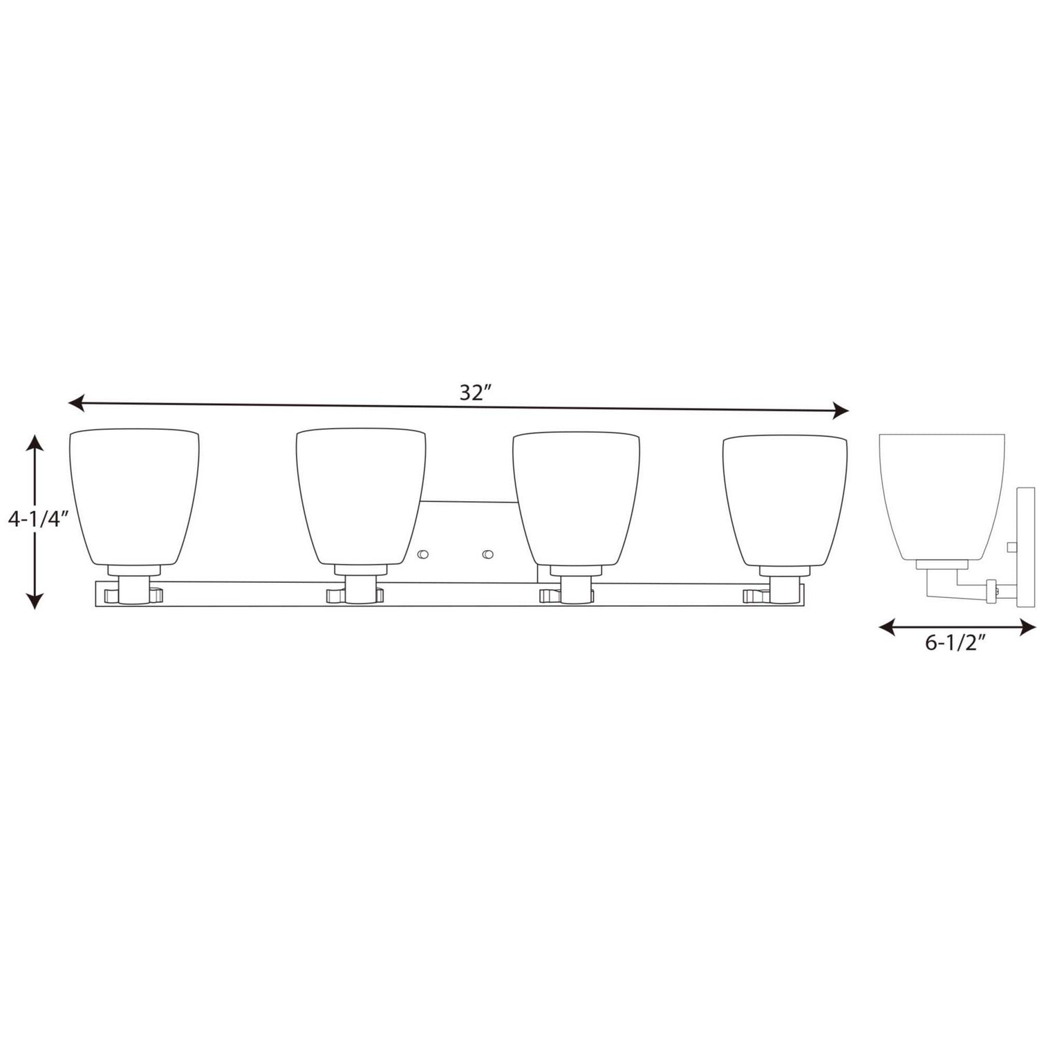 Progress Lighting - P2168-09 - Four Light Bath Bracket - Fleet - Brushed Nickel