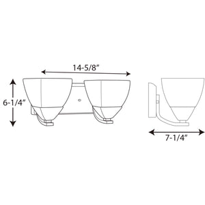 Progress Lighting - P2701-09 - Two Light Bath Bracket - Appeal - Brushed Nickel