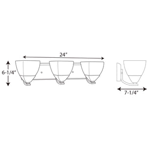 Progress Lighting - P2702-09 - Three Light Bath Bracket - Appeal - Brushed Nickel