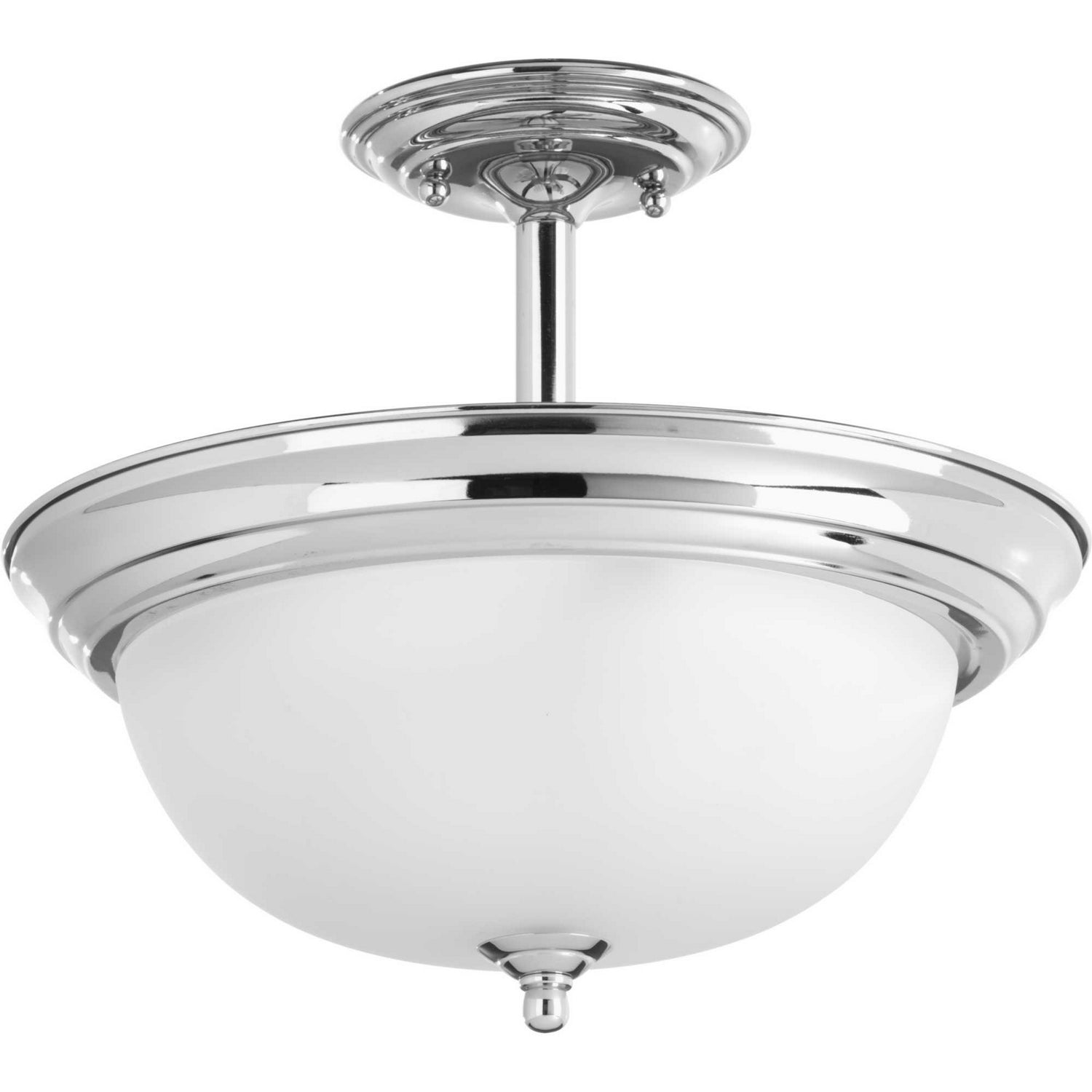 Progress Lighting - P3927-15ET - Two Light Semi-Flush Mount - Dome Glass - Etched - Polished Chrome