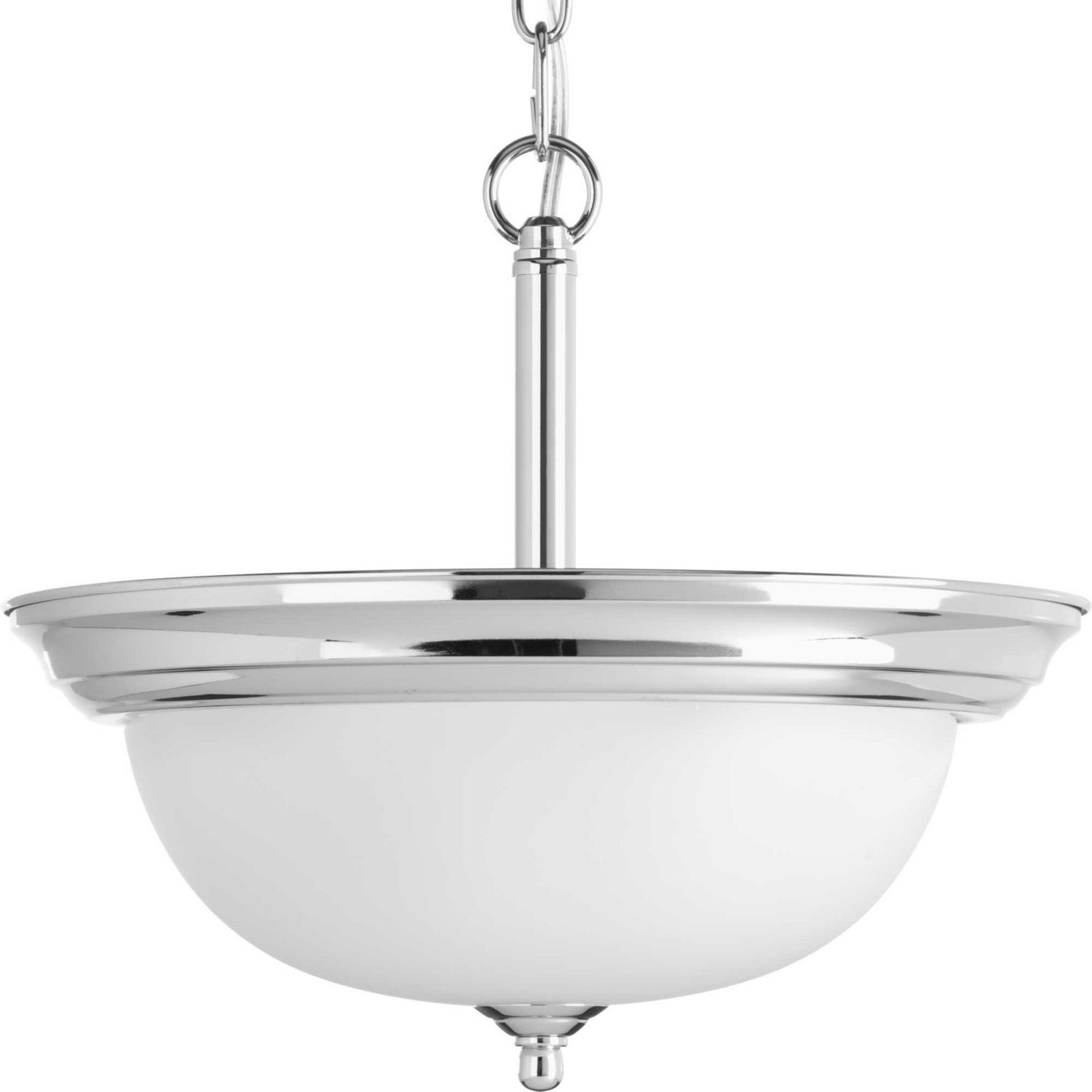 Progress Lighting - P3927-15ET - Two Light Semi-Flush Mount - Dome Glass - Etched - Polished Chrome