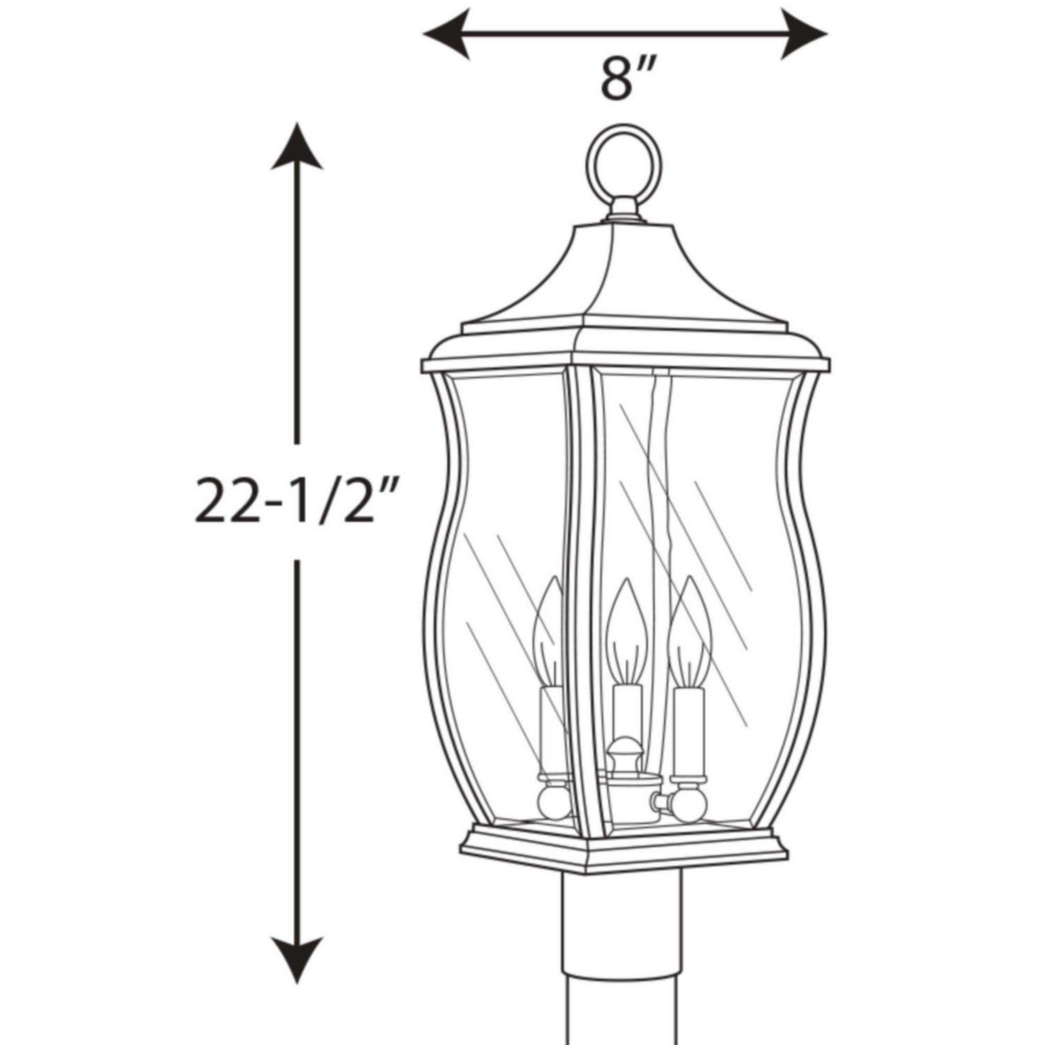 Progress Lighting - P5404-108 - Three Light Post Lantern - Township - Oil Rubbed Bronze