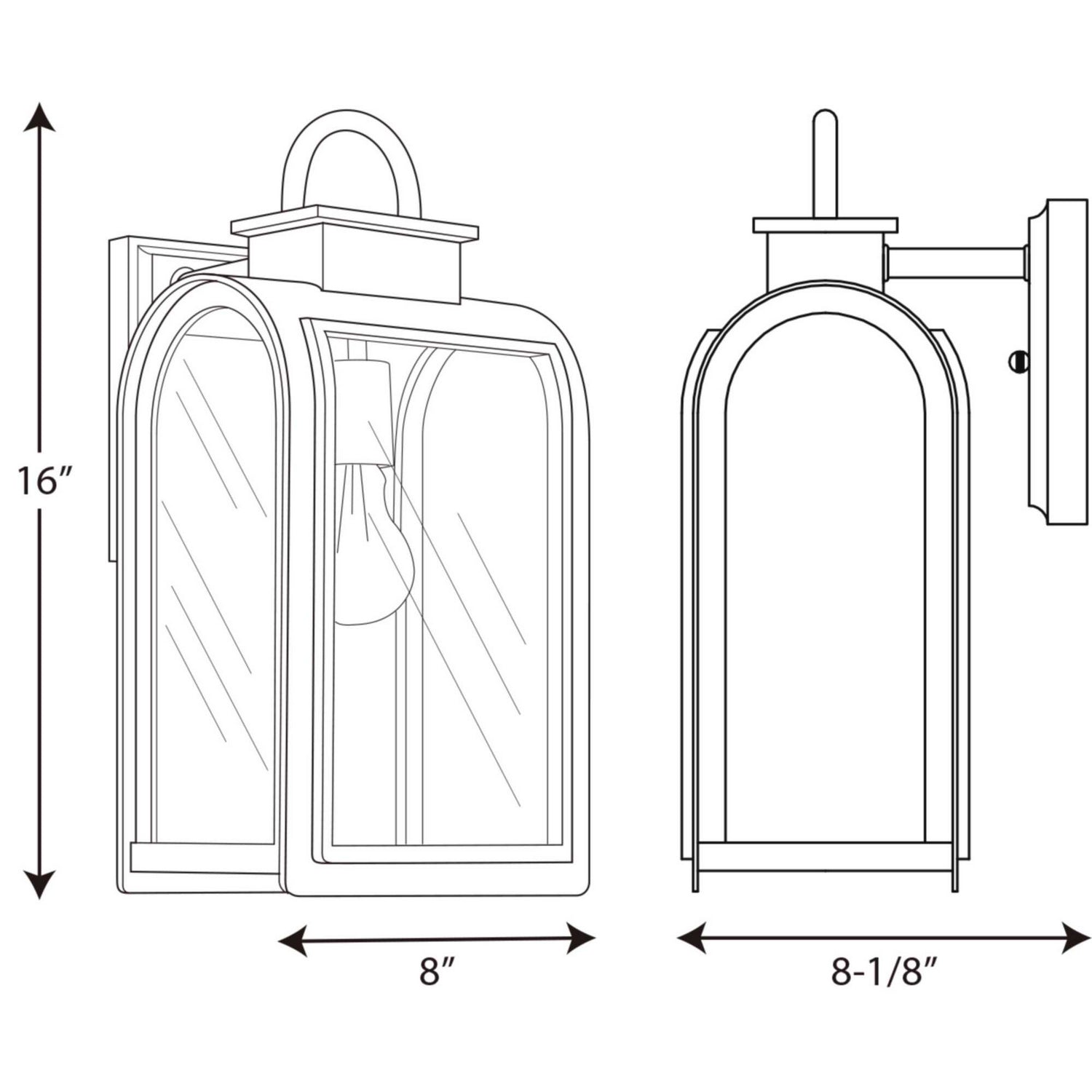 Progress Lighting - P6031-108 - One Light Wall Lantern - Refuge - Oil Rubbed Bronze