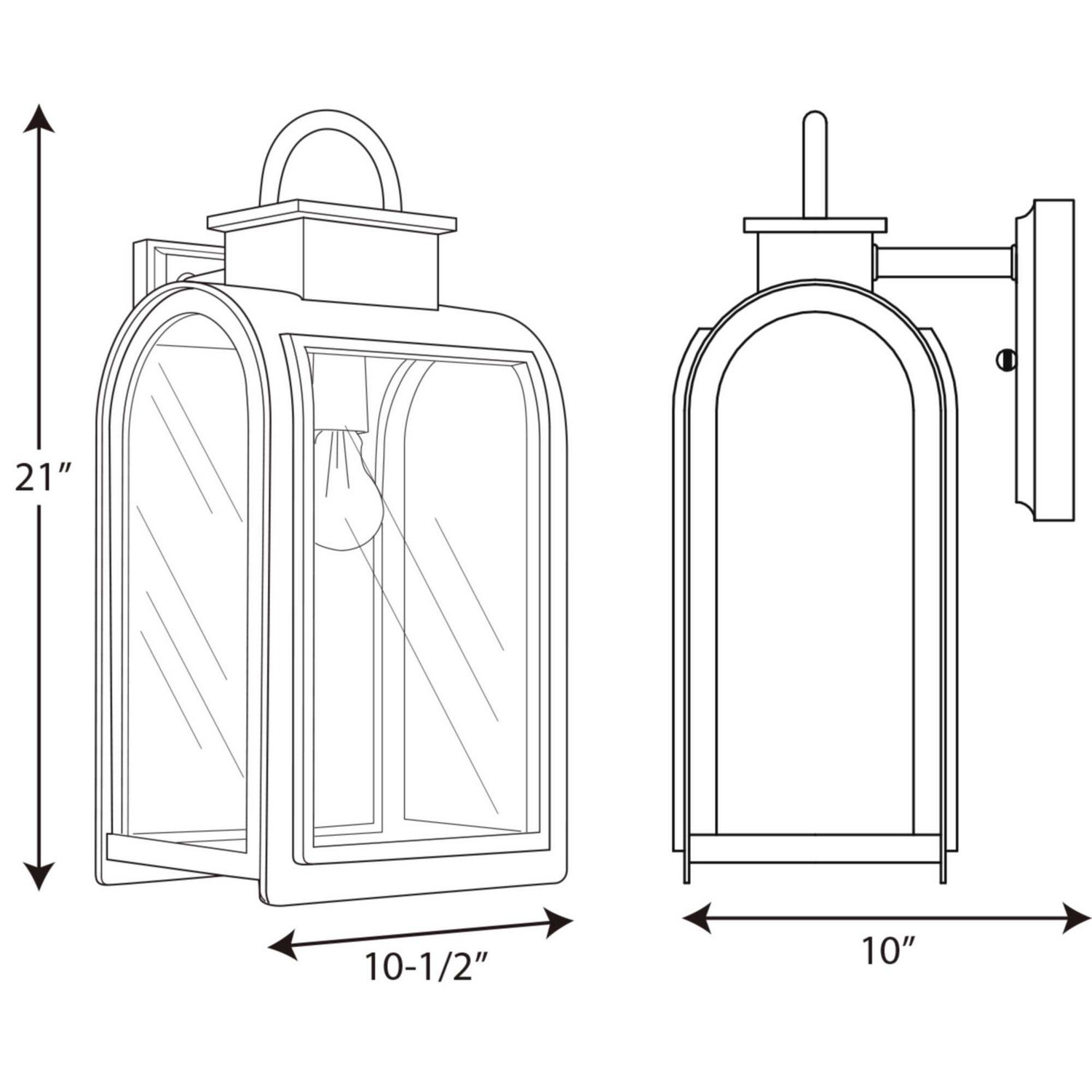 Progress Lighting - P6032-108 - One Light Wall Lantern - Refuge - Oil Rubbed Bronze