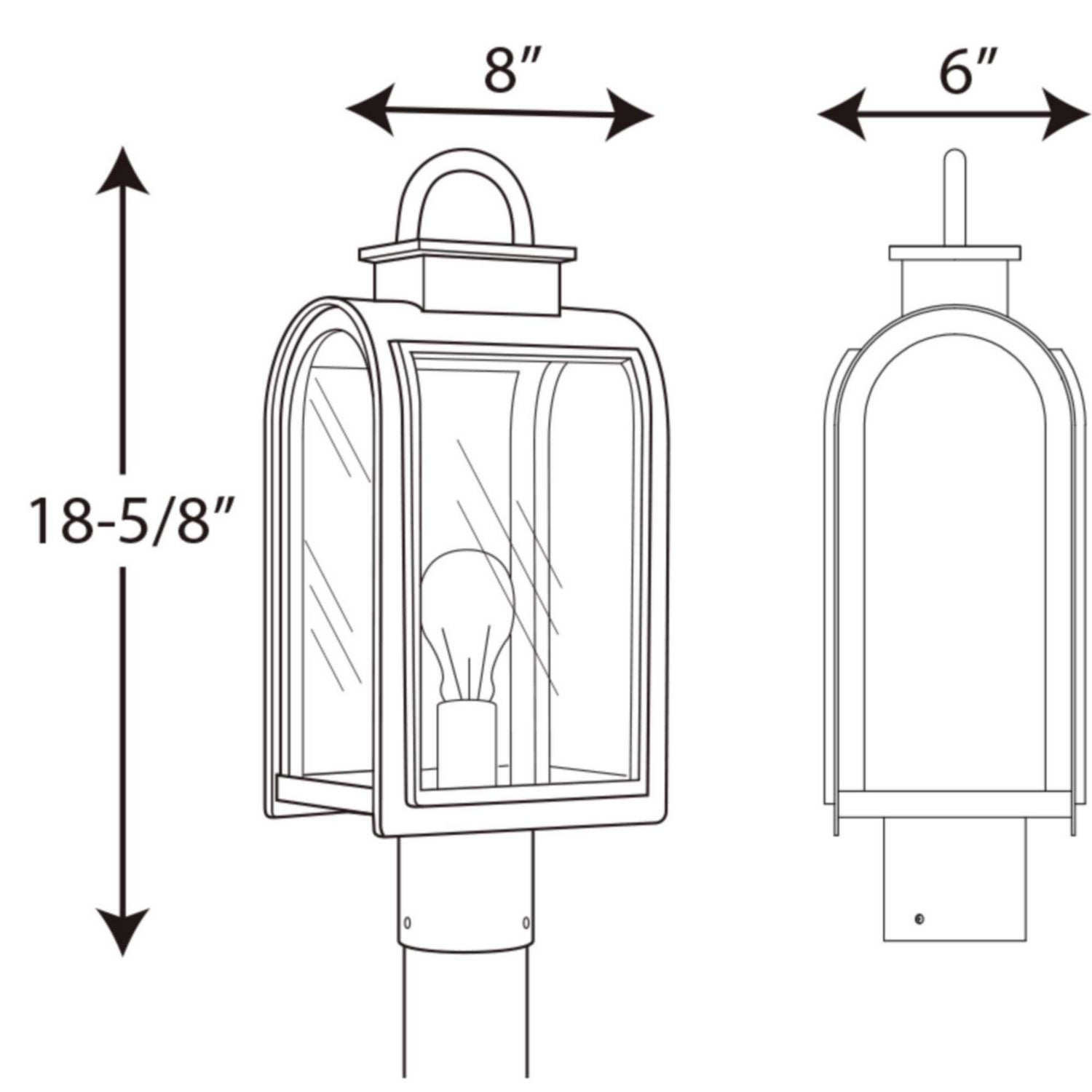 Progress Lighting - P6431-108 - One Light Post Lantern - Refuge - Oil Rubbed Bronze