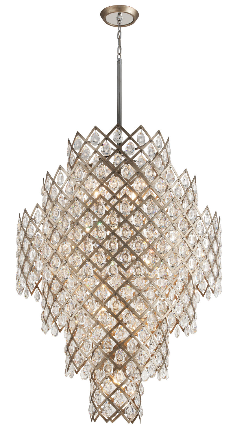 Corbett Lighting - 214-717-SGL/SS - 17 Light Chandelier - Tiara - Stria Gold Leaf/Stainless Steel