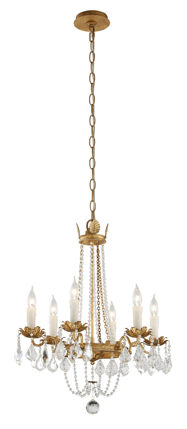 Troy Lighting - F5365-VGL - Six Light Chandelier - Viola - Vintage Gold Leaf