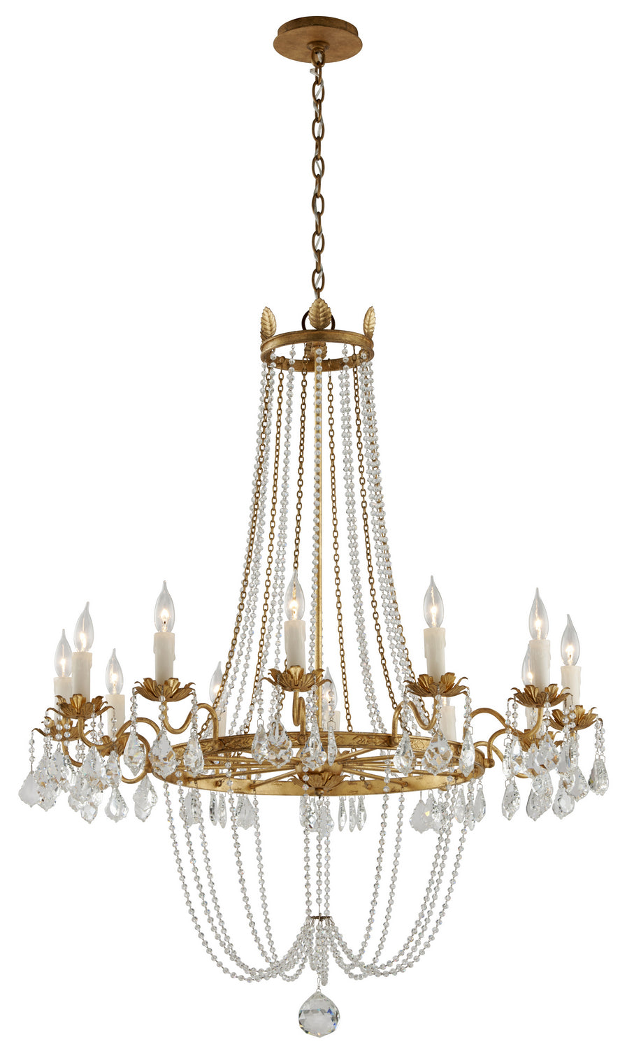 Troy Lighting - F5367-VGL - 12 Light Chandelier - Viola - Vintage Gold Leaf