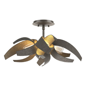 Hubbardton Forge - 128712-SKT-07-YE0352 - Four Light Semi-Flush Mount - Corona - Dark Smoke