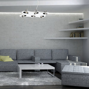 Eurofase - 29484-010 - VISION,6LT LED PENDANT,W/B - VISION - White/Black