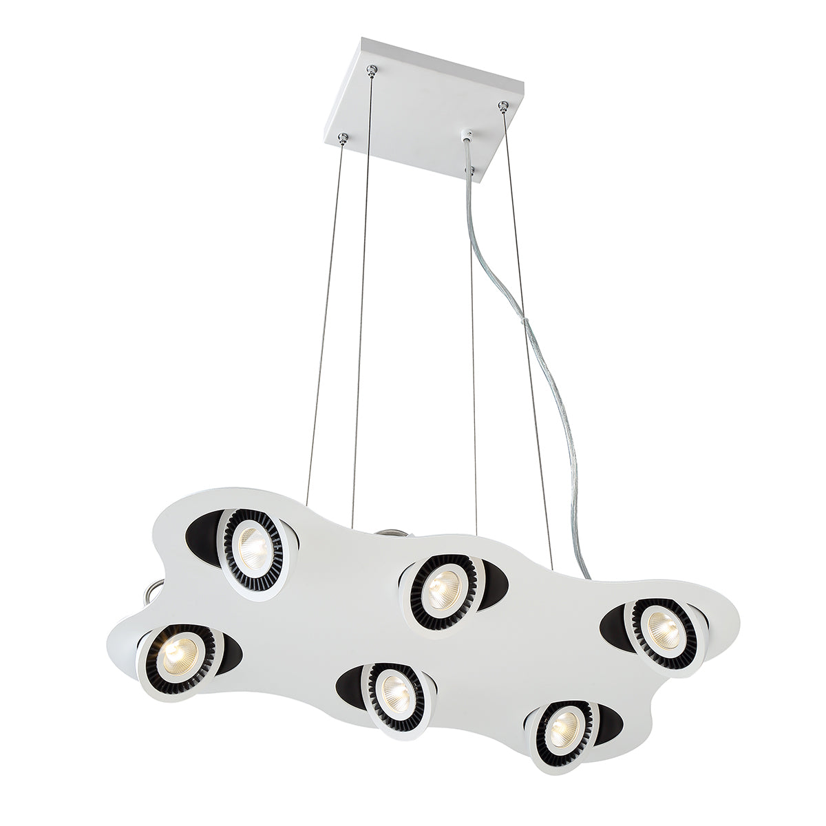 Eurofase - 29484-010 - VISION,6LT LED PENDANT,W/B - VISION - White/Black