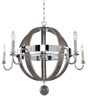 Kalco - 300481CH - Five Light Chandelier - Sharlow - Chrome