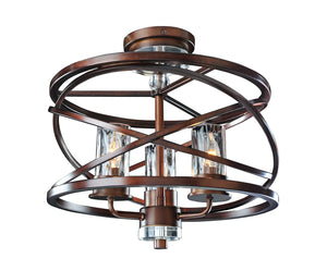 Kalco - 6605EZ - Three Light Semi Flush Mount - Eternity - Etruscan Bronze