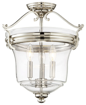 Minka-Lavery - 3297-613 - Three Light Pendant (Convertible To Semi Flush) - Audrey's Point - Polished Nickel