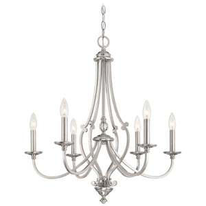 Minka-Lavery - 3336-84 - Six Light Chandelier - Savannah Row - Brushed Nickel