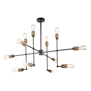 Artcraft - AC10582VB - 12 Light Chandelier - Jersey - Vintage Brass