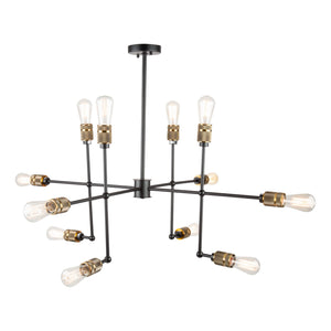 Artcraft - AC10582VB - 12 Light Chandelier - Jersey - Vintage Brass