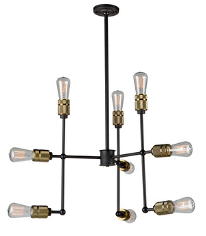 Artcraft - AC10589VB - Nine Light Chandelier - Jersey - Vintage Brass