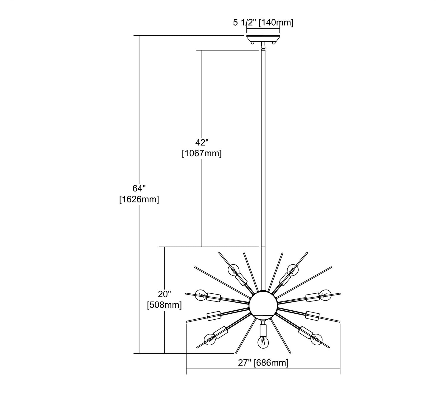 ELK Home - 1140-024 - 12 Light Chandelier - Starburst - Polished Chrome