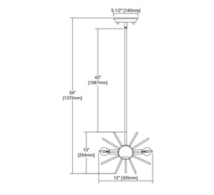 ELK Home - 1140-026 - Three Light Pendant - Starburst - Polished Chrome