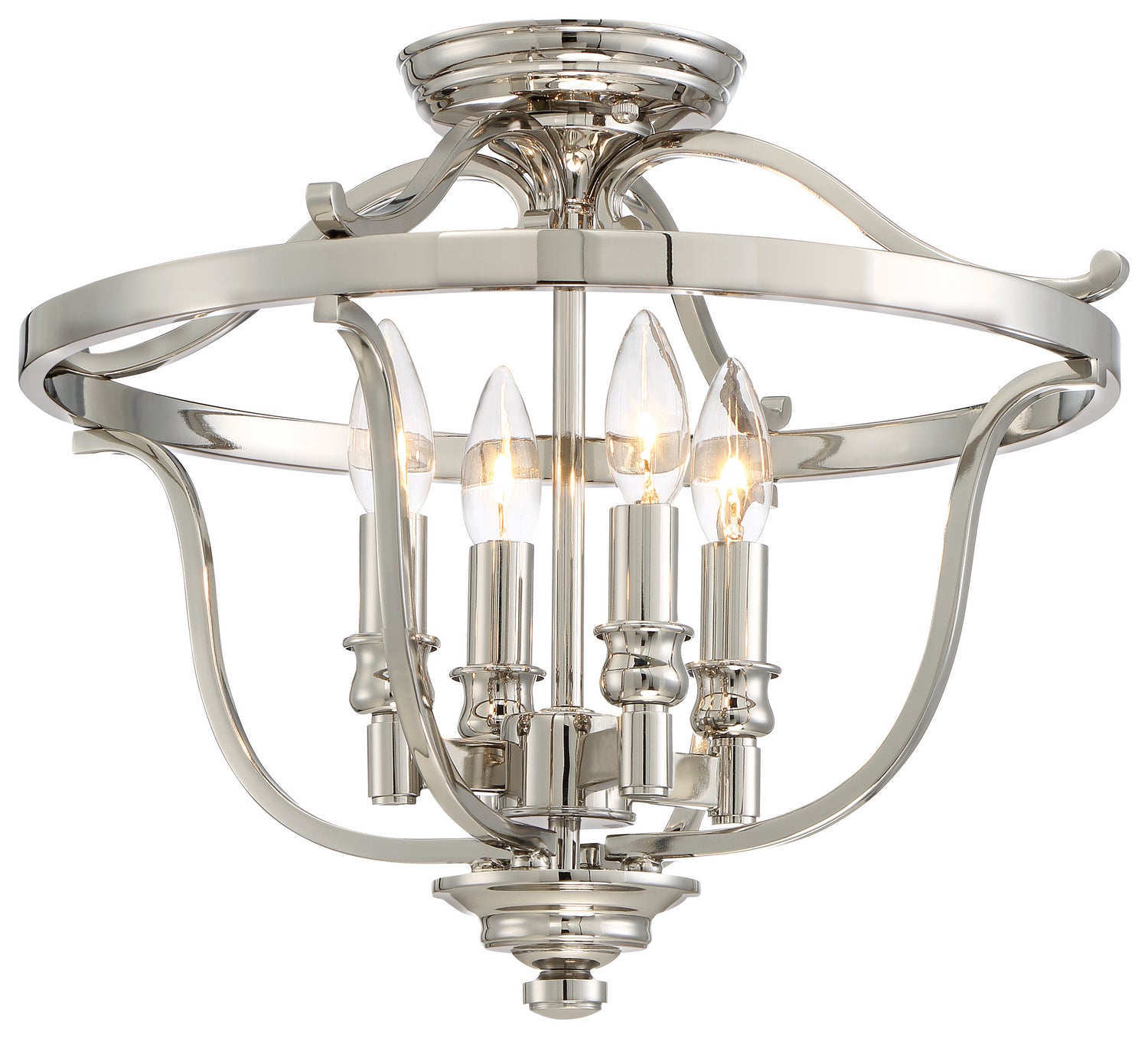 Minka-Lavery - 3296-613 - Four Light Semi Flush Mount - Audrey's Point - Polished Nickel